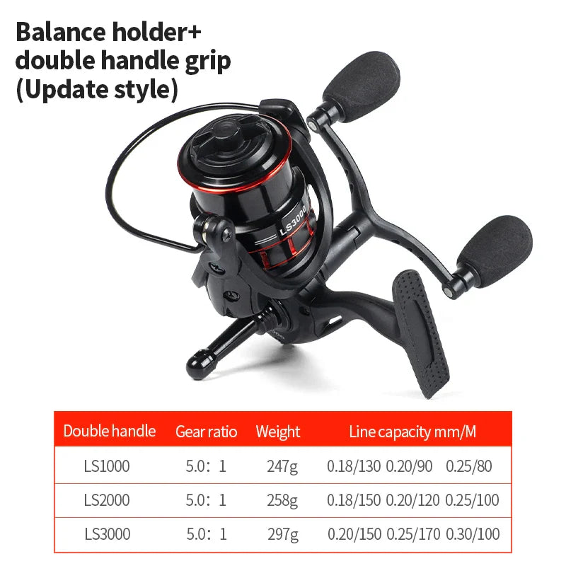 FISHINGHUB DOUBLE GRIP DEEP SHALLOW SPOOL SPINNING REEL