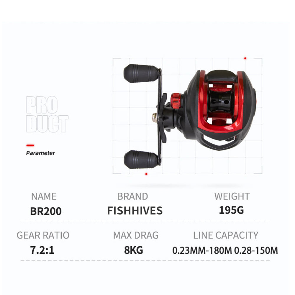 FISHINGHUB BR200 BAITCASTING REEL SALTWATER FISHING REELS