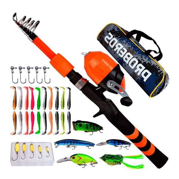 FISHINGHUB-Portable Telescopic Fishing Rod & Reel Kit for Children