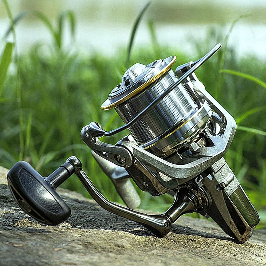 FISHINGHUB Big Fishing Reel Spinning Reel Drag Powerful Reel