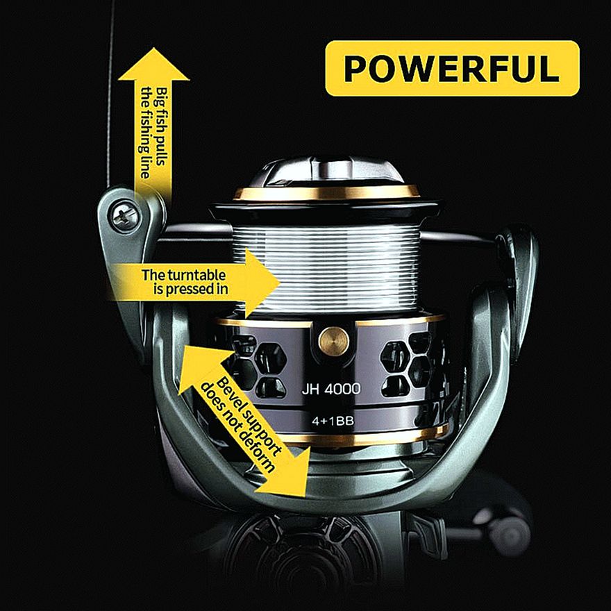 FISHINGHUB- Metal Deep Shallow Spool Fishing Reels Coil Spinning Reel Fishing