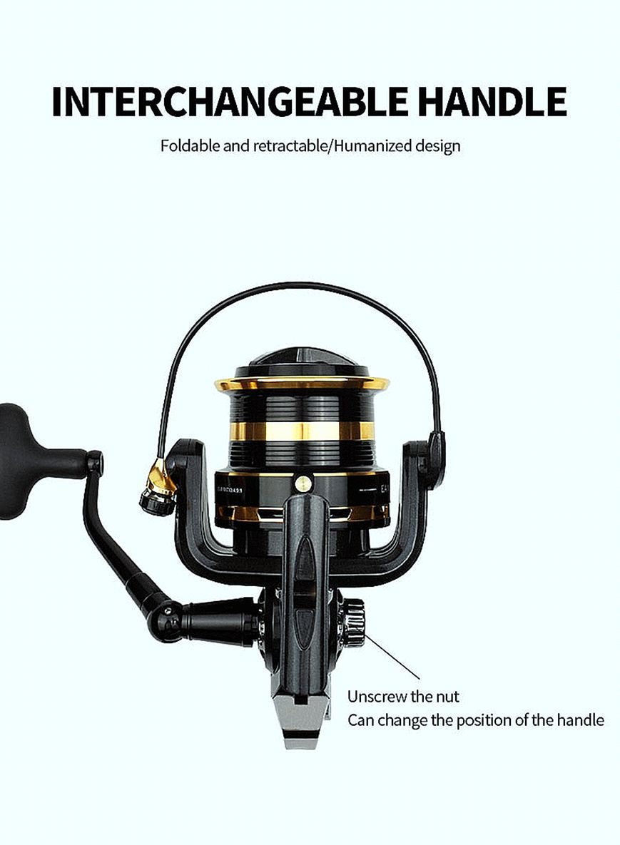 FISHINGHUB- New Big Metal Fishing Reel Strong Drag Spinning Reel