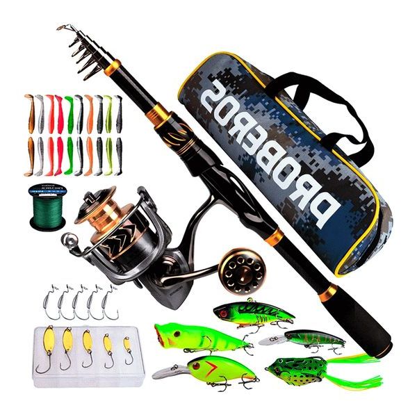 FISHINGHUB- Fishing Rod & Reel Combo 2.1m Carbon Fiber Telescopic Rod