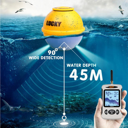 Wireless Portable Fish Finder, 1771.65inch/135FT Sonar Sounder Fish Finder