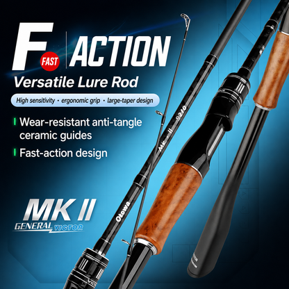 MK II Long-Cast Lure Spinning Rod | Lightweight Ergonomic Fishing Pole