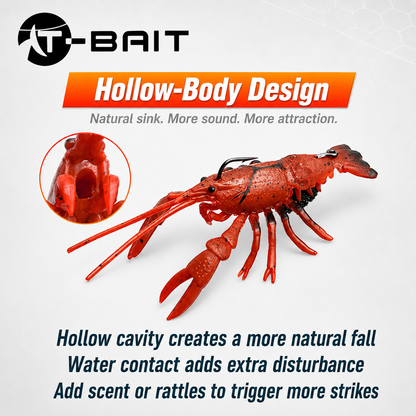 T-BAIT Crawfish Lure with VMC Hook