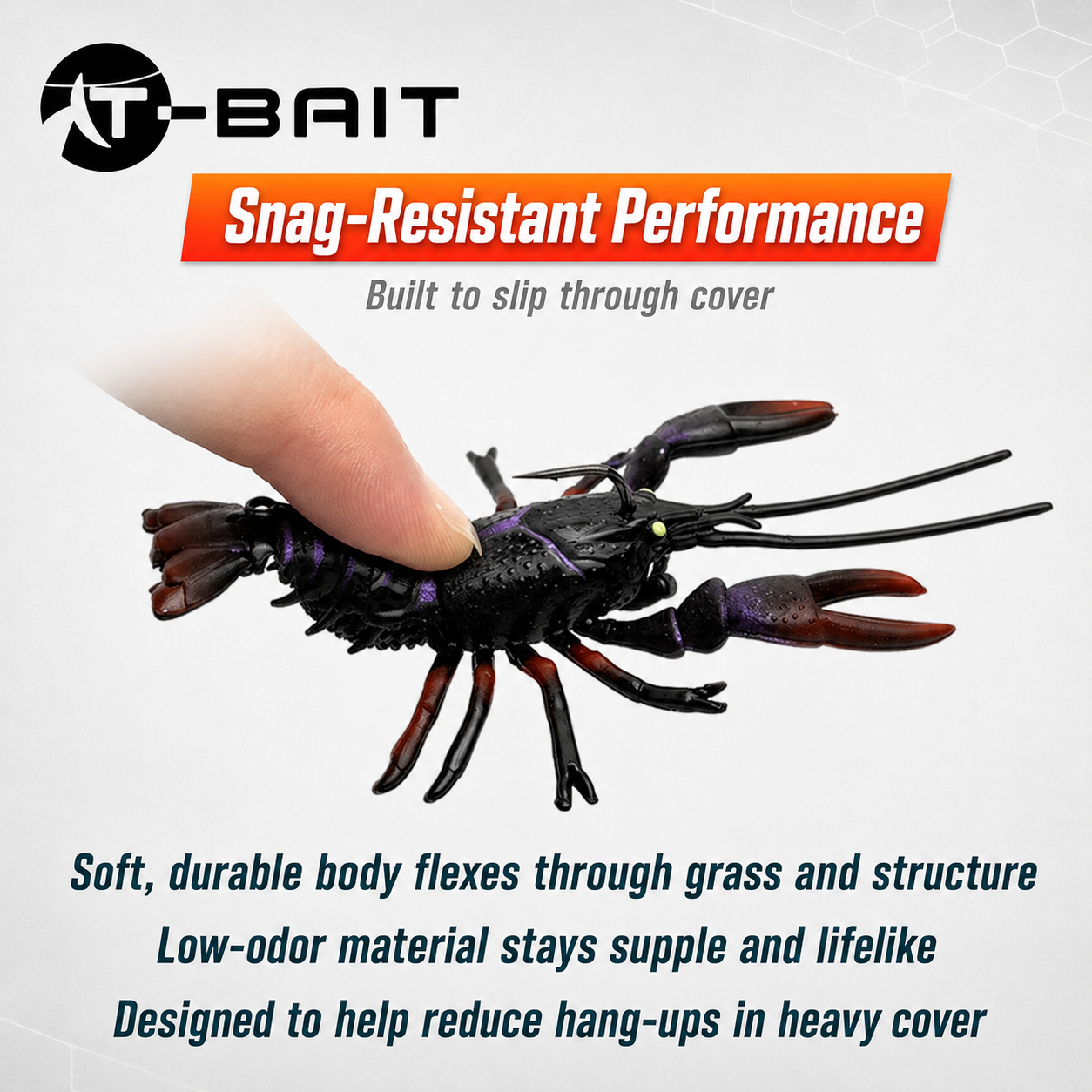 T-BAIT Crawfish Lure with VMC Hook