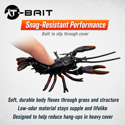 T-BAIT Crawfish Lure with VMC Hook