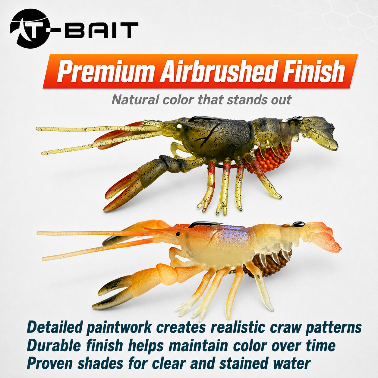 T-BAIT Crawfish Lure with VMC Hook