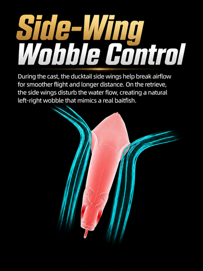 6th-Generation Ducktail Sinking Pencil Lure – Long-Cast Wobbling Action