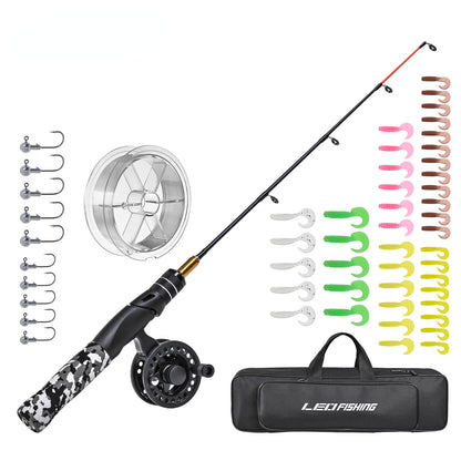 Ice Fishing Rod and Reel Combos Portable Ultralight  with full Kits