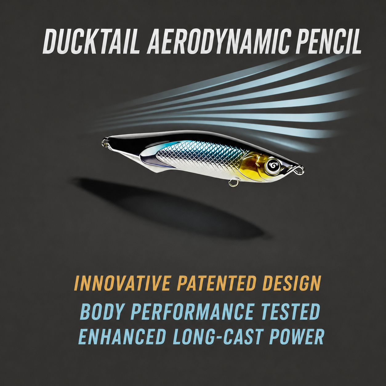 6th-Generation Ducktail Sinking Pencil Lure – Long-Cast Wobbling Action