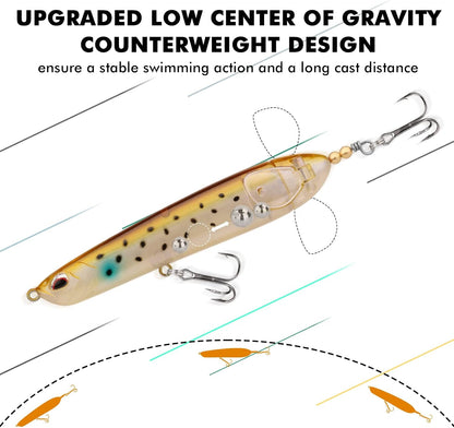 Best-Selling Double-Blade Topwater Popper Lure with BKK Hooks