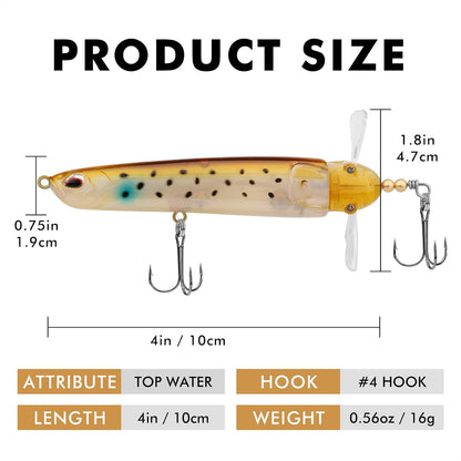 Best-Selling Double-Blade Topwater Popper Lure with BKK Hooks