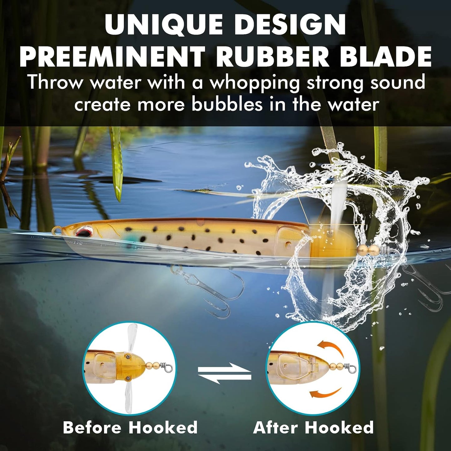 Best-Selling Double-Blade Topwater Popper Lure with BKK Hooks