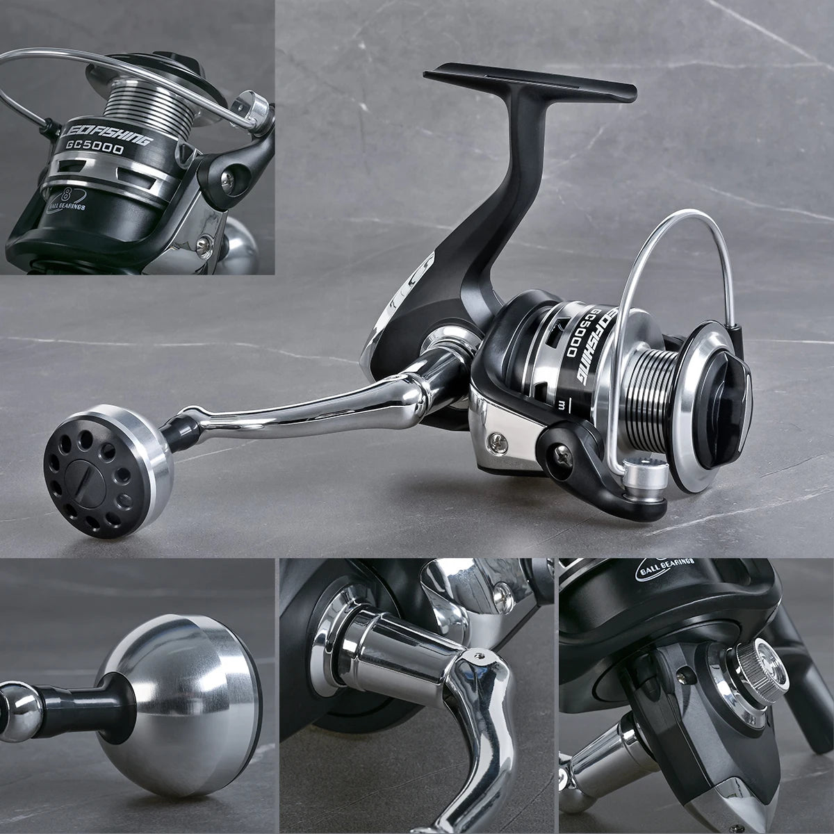 8 ball bearing fishing reel LEO Spinning Fishing Reel 8 Ball Bearings Rocker Metal Aluminum Alloy – FishingHUB