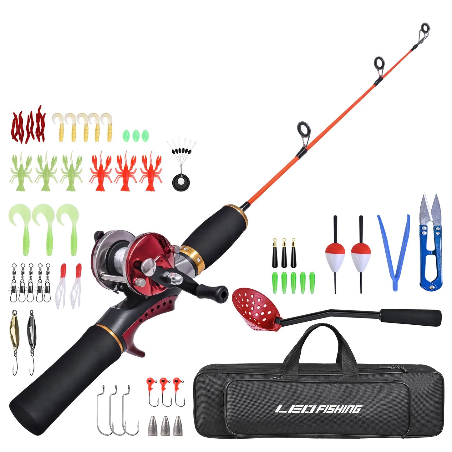 Ice Fishing Rod and Reel Combos with Complete Kits