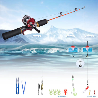 Ice Fishing Rod and Reel Combos with Complete Kits