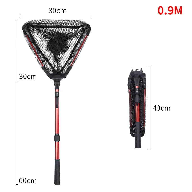 90cm Foldable Fishing Portable Handle Net