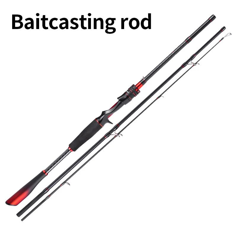 3sections 66-86cm Spinning Rod Carbon Fiber Fishing Lure Rod