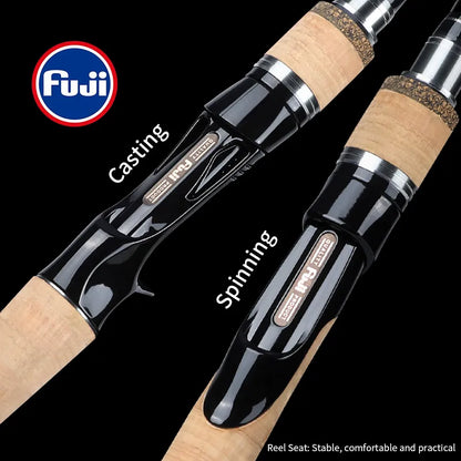 Fuji Guide Lure Rod 2/3 Section Carbon Fiber Light Spinning & Baitcasting Rod