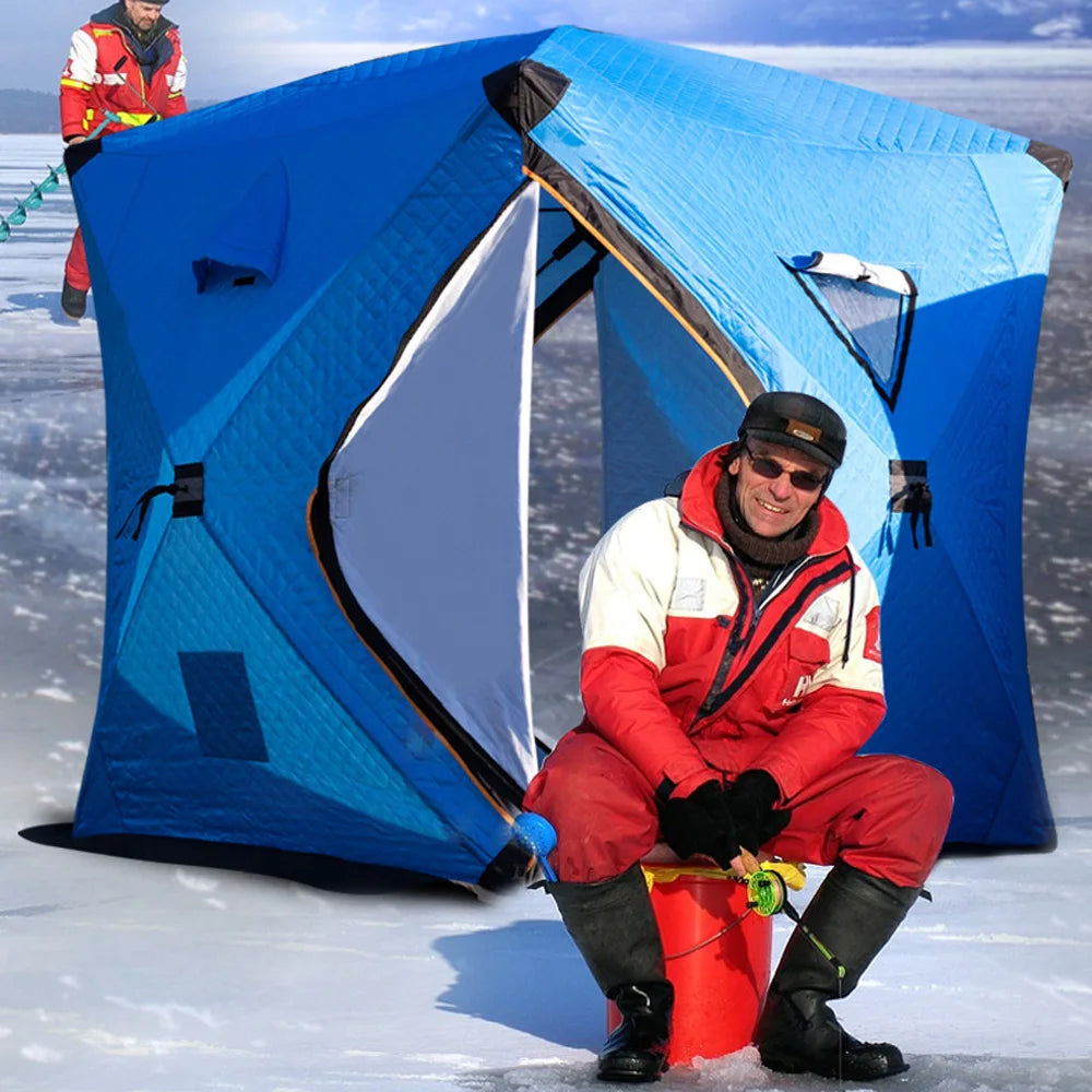 3-4 Person Portable Ice Fishing Shelter Easy Set-up Winter Fishing Tent