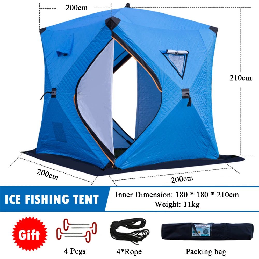 3-4 Person Portable Ice Fishing Shelter Easy Set-up Winter Fishing Tent