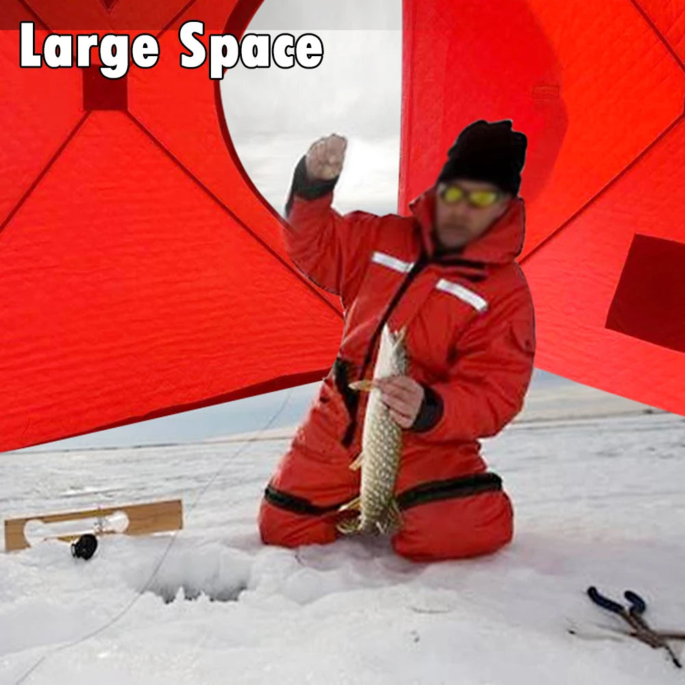 3-4 Person Portable Ice Fishing Shelter Easy Set-up Winter Fishing Tent