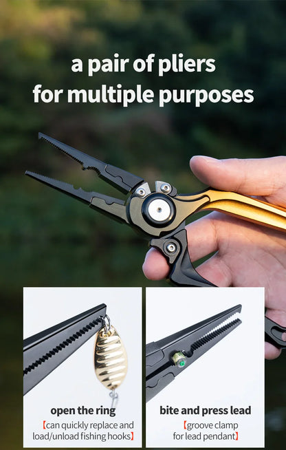 Foldable Aluminum Alloy Multifunctional Fishing Pliers Grip Set