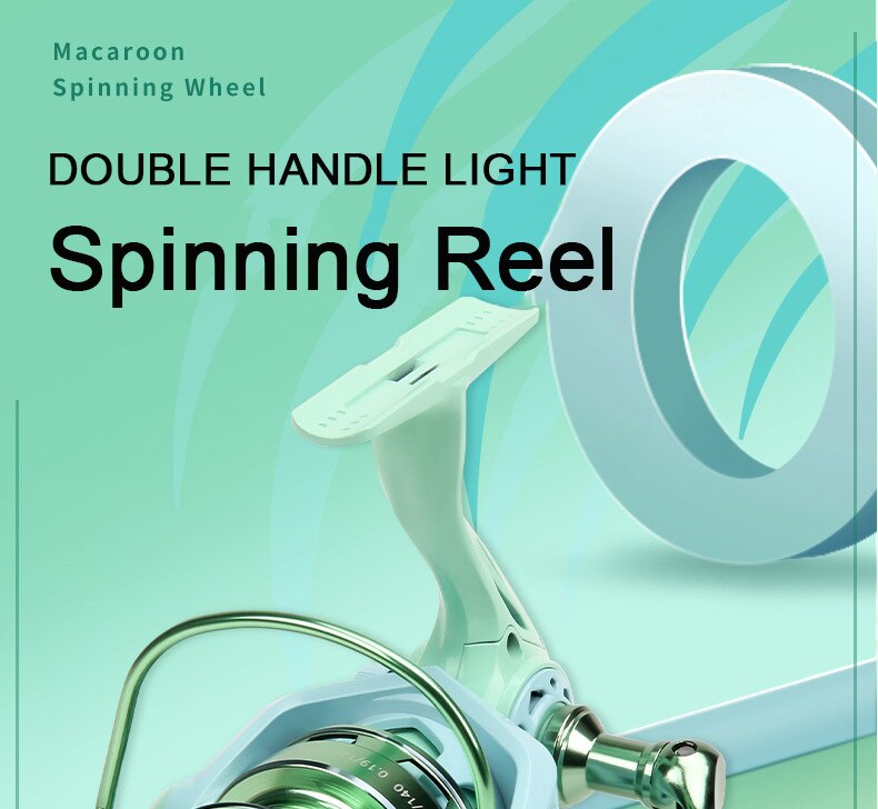 Ultra Light Spinning Reel with Double Handle, 5.2:1 Gear Ratio