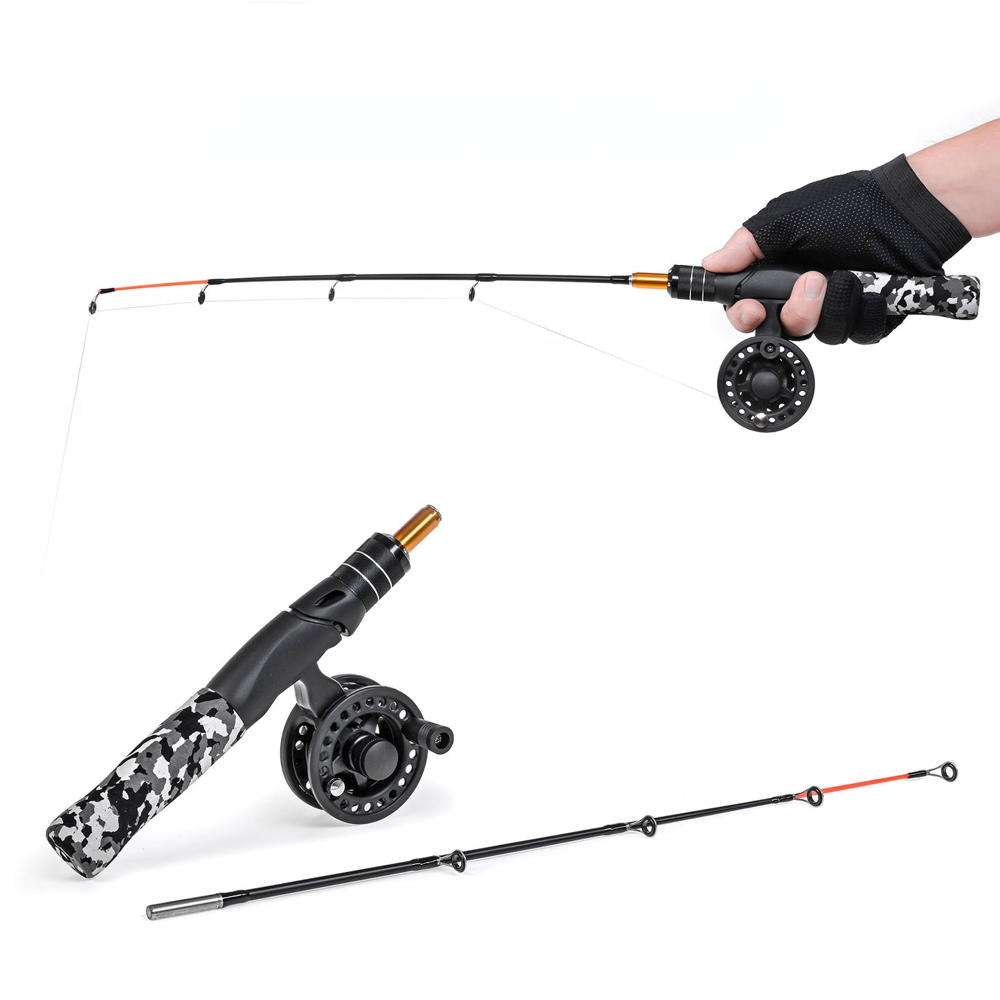 Ice Fishing Rod and Reel Combos Portable Ultralight  with full Kits