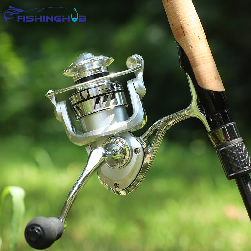 FISHINGHUB- All Metal Body Handle Spool Reel Fishing Coil Spinning Reel Fishing - FishingHUB