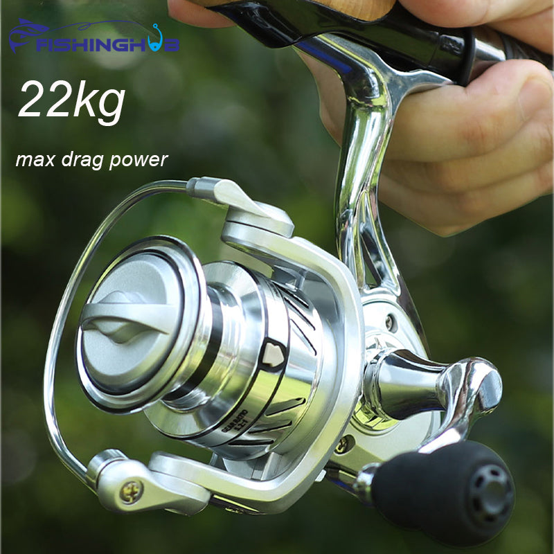 FISHINGHUB- All Metal Body Handle Spool Reel Fishing Coil Spinning Reel Fishing - FishingHUB