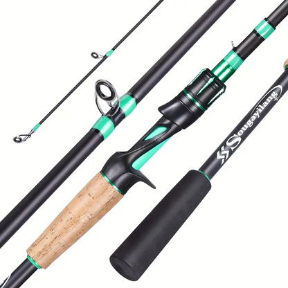 4 Sections Fishing Rod: EVA Cork Handle for Bass, Salmon, Catfish & Freshwater/Saltwater Fishing Pole