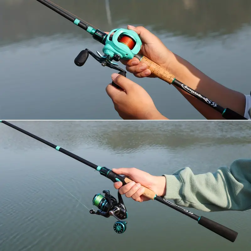 4 Sections Fishing Rod: EVA Cork Handle for Bass, Salmon, Catfish & Freshwater/Saltwater Fishing Pole