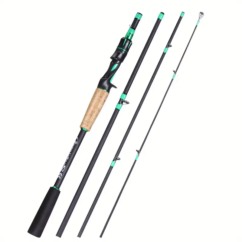 4 Sections Fishing Rod: EVA Cork Handle for Bass, Salmon, Catfish & Freshwater/Saltwater Fishing Pole