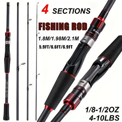 Ultralight Carbon Fishing Rod with EVA Handle - Perfect for Bass, Carp, Saltwater & Freshwater Fishing