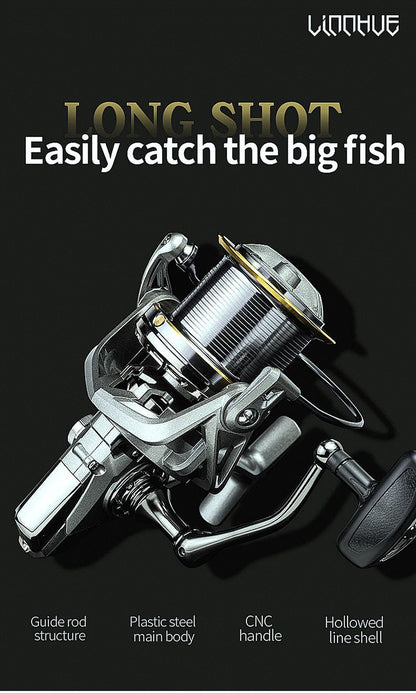 FISHINGHUB Big Fishing Reel  Spinning Reel Drag  Powerful Reel