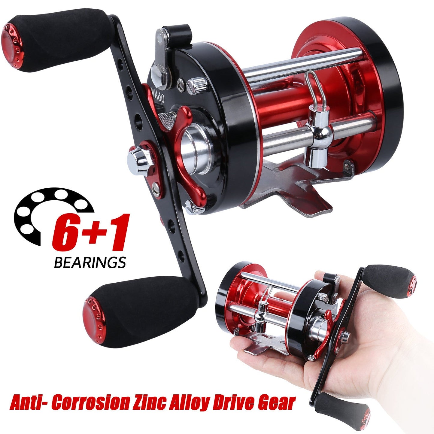 Baitcasting Fishing Reel: 6+1BB Trout & Bass Spinning Wheel for Professional Anglers