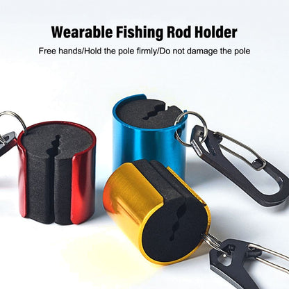 New Wearable Fishing Rod Holder Portable Clip with Keychain