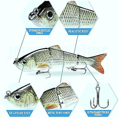 Metal Jointed Swimbait Bionic Bass Fishing Lure-3Pcs