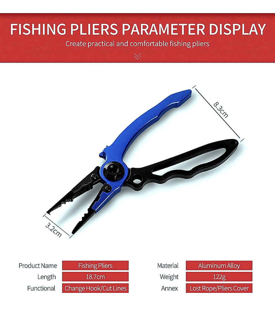 FISHINGHUB- Aluminum Alloy Fishing Pliers Multifunctional Hooks Tackle Pliers