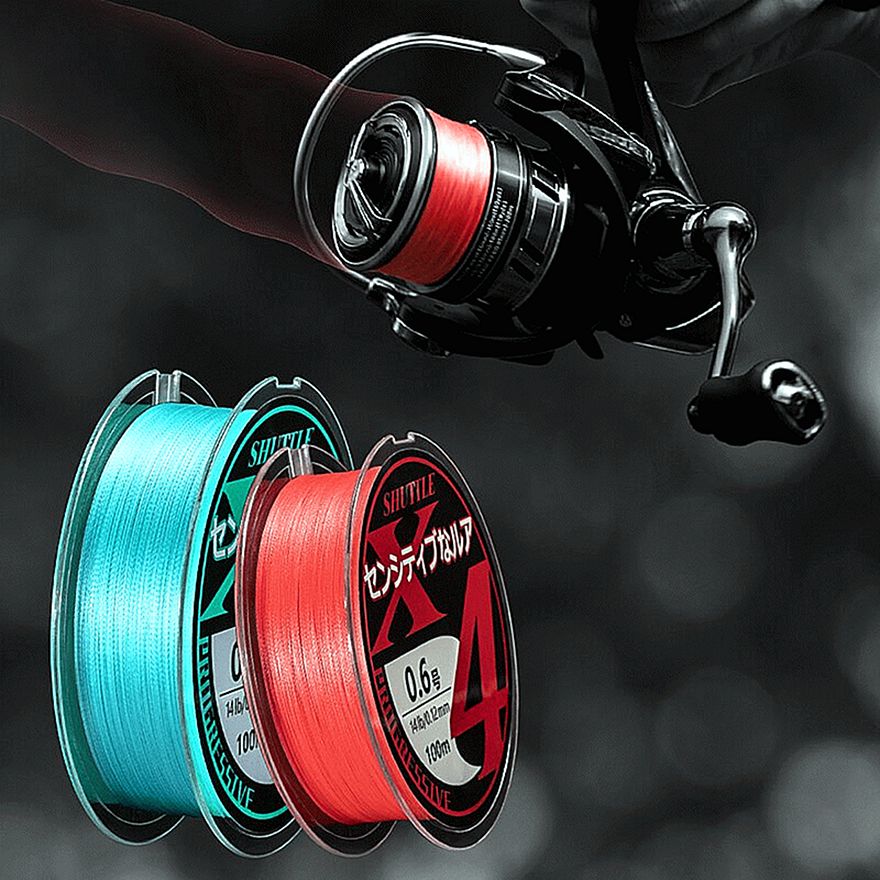 FISHINGHUB- PE Braided Fishing Line 4 Strands 100M 7 Color