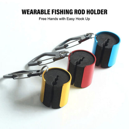 New Wearable Fishing Rod Holder Portable Clip with Keychain