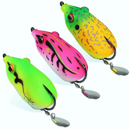 Weedless Frog Lure with BKK Hook Spinner Tail