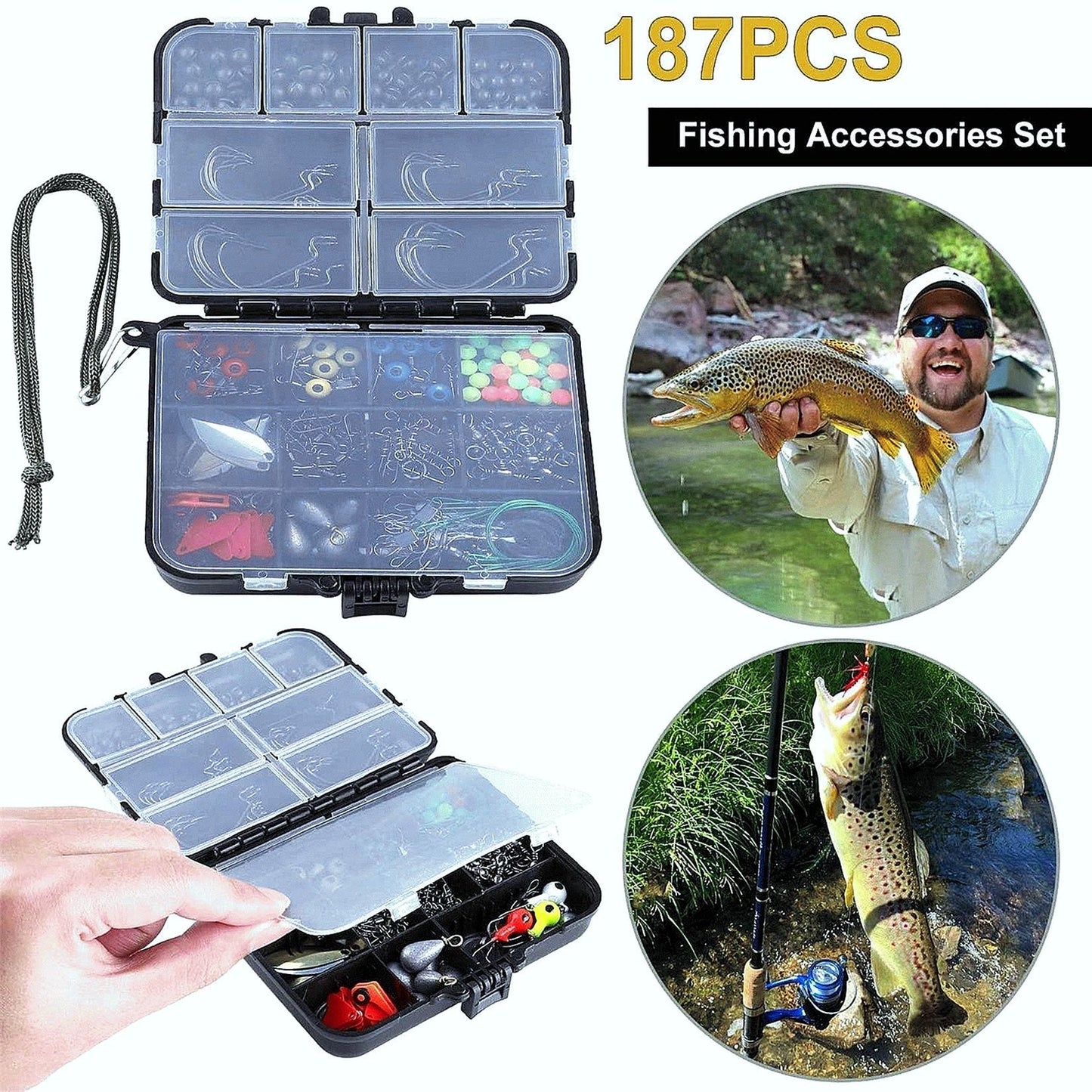 187pcs Fishing Accessories Kit