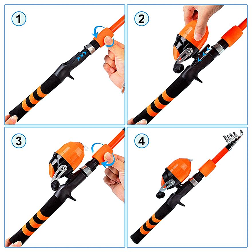 FISHINGHUB-Portable Telescopic Fishing Rod &amp; Reel Kit for Children