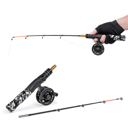 Mini Ice Fishing Rod  Portable Carbon Fiber River Shrimp Carp Fishing Pole