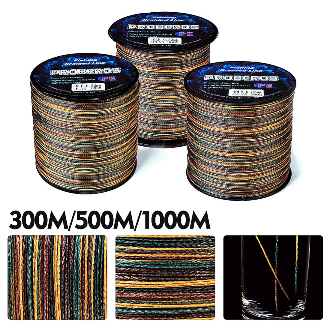 FISHINGHUB- 4 and 8 Strands Fishing Line 10LB-100LB PE Braided Line