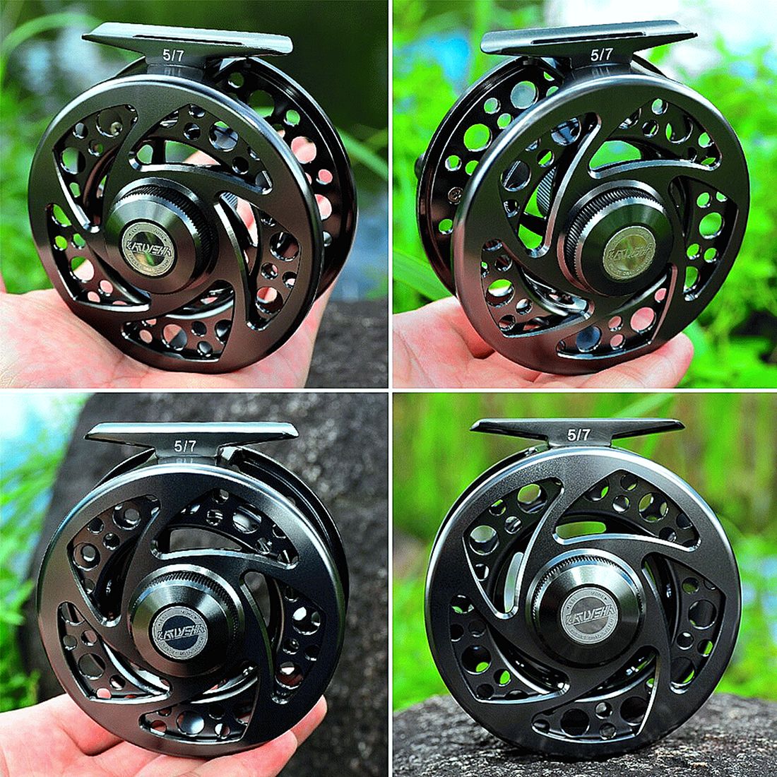 Fly Fishing Reel 5/7-7/9-9/10 WT Aluminum CNC Machine Cut Large Arbor Die Casting